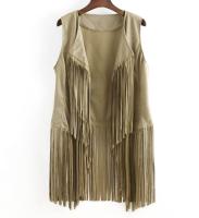 Chaleco de tela de gamuza para mujer, abrigo con borlas, Top sin mangas, verano, Otoño, 42, 40, 34 - details 1