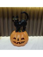 Tema calabaza gato negro adorno decorativo atmósfera escena creativa accesorios divertidos artesanías de resina - details 2