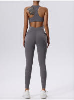 Conjunto de Yoga Deportivo con Cremallera de Cuello Alto Sin Mangas Talla Delgada Cinturón Elástico - details 10