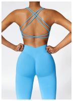 Conjunto de Yoga 2 Piezas Deporte para Mujeres Ropa de Gimnasio con Sujetador Deporte Mallas Cintura Alta Shorts Yoga Leggings Traje de Fitness Material Exterior de Nylon - details 15