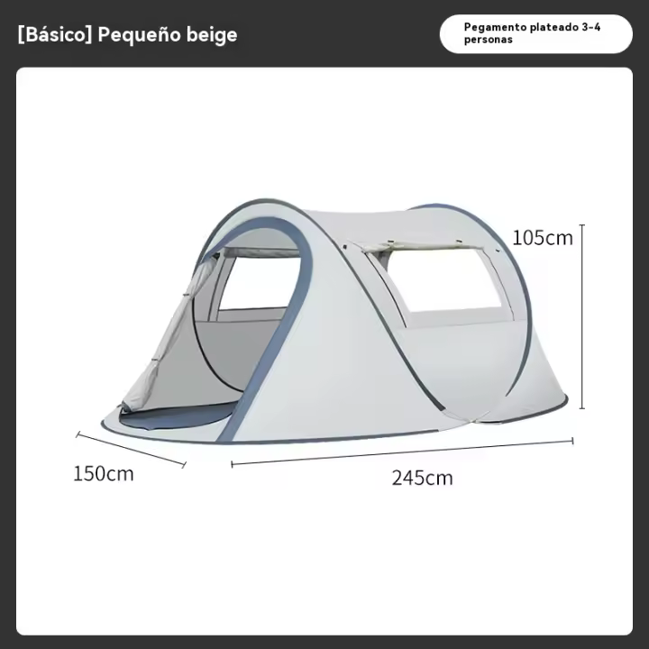Tienda campaña montaje rapido Protección solar al aire libre viajar Camping impermeable - 1