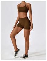 Shorts de Yoga de Cintura Alta Ajuste Ajustado para Abdomen y Cadera Material de Nylon - details 18