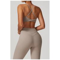 Fiess Sujetador de yoga para mujer, parte de atrás bonita, top deportivo de nailon, sujetador cruzado sexy transpirable, adecuado para gimnasio de mujer - details 2