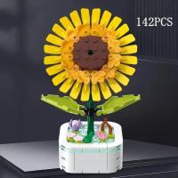 Juguete de bloques de construcción modelo de flores, ramo eterno, decoración creativa de plantas de escritorio para el hogar, juguetes educativos para niños, regalo de cumpleaños - details 2