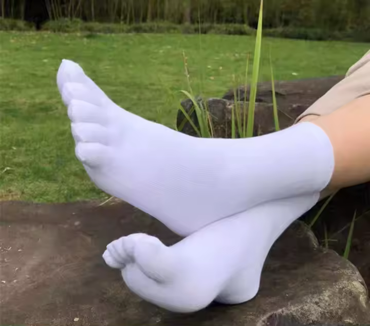 Calcetines de cinco dedos para hombre, medias clásicas de color sólido, transpirables para todas las estaciones - 1