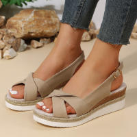 Sandalias de Mujer de Moda con Punta Abierta y Cuña 2023 Ligero Plataforma Gladiator Talla Grande Anti Deslizamiento Sandalias de Playa para Verano - details 3