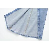 Conjunto de Vestido con Corte de Cadena de Denim de Manga Larga Estilo Vintage para Mujer en Verano 2023 - details 7