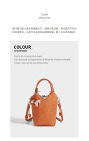 Bolso tejido de moda, bolso cubo de gran capacidad, bolso mensajero casual versátil para viajeros. - details 7