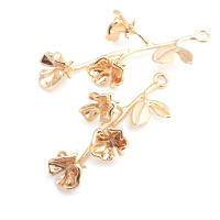 4 Uds. Colgantes de flores de latón de Color platino, suministros para hacer joyas de alta calidad, collar, pendientes, accesorios para mujer - details 23