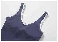 Scrunch - Conjunto de yoga corto para mujer, sujetador relleno en contraste rosa, pantalones cortos cruzados, pantalones deportivos de cintura alta, Fiess Gym Tre, ropa deportiva - details 14