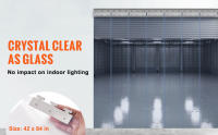 SucceBuy Cortina de tiras, cortina de puerta de tiras de PVC transparente para congeladores, refrigeradores y puertas de almacén, 50% de superposición incluida - details 0