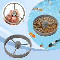 Anillo de alimentación de peces flotante redondo, alimentador de alimentos para acuario de plástico gris, alimentador de peces para estanque duradero, patio de jardín al aire libre, 3 uds. - details 1