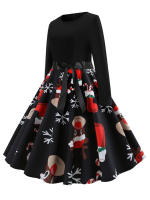 Women winter Christmas 50s 60s vintage swing elegant party a line dress - details 6