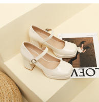 Nuevo temperamento francés tacones gruesos tacones altos zapatos de mujer - details 21