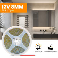 Cinta Flexible de Luz LED COB de Alta Densidad 384Leds/M Ancho 8MM XUNATA DC 12V 24V 3000K 4000K 6000K Blanco para Decoración de Habitación - details 0