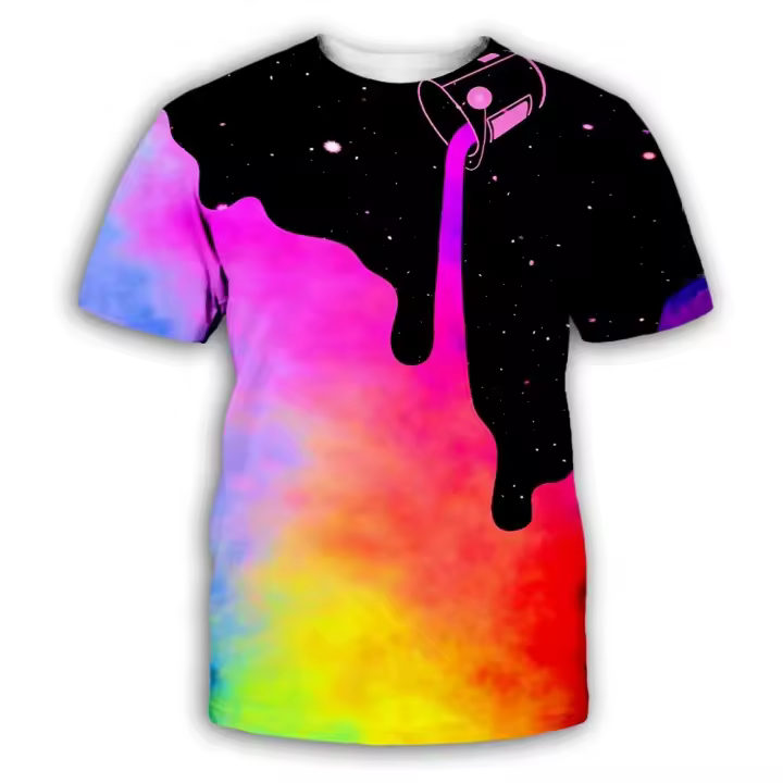 2025 Camiseta 3d de manga corta para hombre, ropa de moda de manga larga, ropa de Color - 1