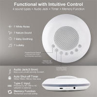 Máquina de ayuda para dormir, dispositivo de ruido blanco, ayuda para dormir inteligente, música relajante para bebés - details 2