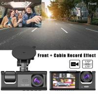 Cámara de salpicadero DVR para coche, 3 lentes, 3 canales, HD 1080P, frontal y trasera, visión nocturna - details 1