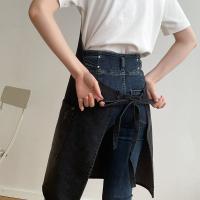 Cómodo delantal vaquero a prueba de aceite, delantales extendidos elegantes Unisex para camarero, delantal de algodón transpirable para tienda de flores para artistas, cafetería - details 10