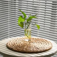 Manteles individuales tejidos de ratán, tapete para tazas, mesa de comedor, decoración del hogar, paja natural - details 0