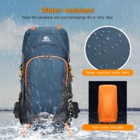 Mochila de 65L, mochila de senderismo resistente al agua con cubierta para la lluvia, mochila de viaje para deportes al aire libre para acampar, escalar y montañismo - details 24