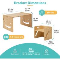 Set de Mesa y Sillas Montessori para Bebés de 1-3 Años Ajustable en Altura - details 6