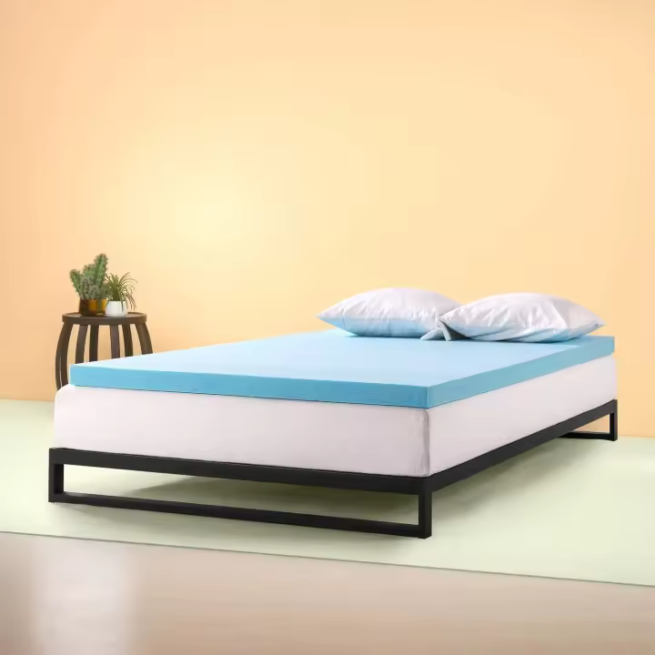 Zinus Cubrecolchón 90x190 cm - Altura 7,6 cm - Colchón de espuma viscoelástica - Cubrecolchón - 1