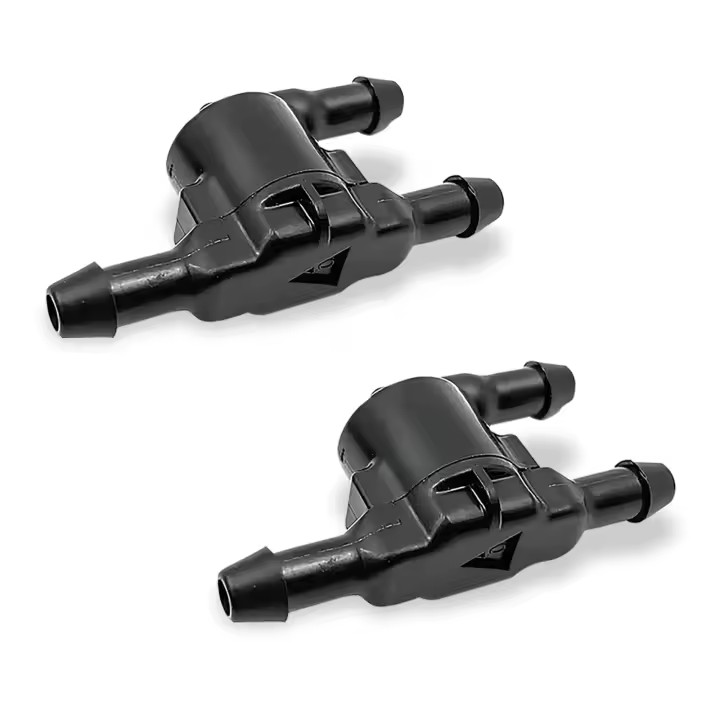 Válvula de retención para limpiaparabrisas de coche, reemplazo de boquilla de limpieza de 3 puertos 8532128020, accesorio de conector de limpieza de tubería de pulverización de limpiaparabrisas, Compatible con Toyota Lexus (negro), 2 piezas - 1