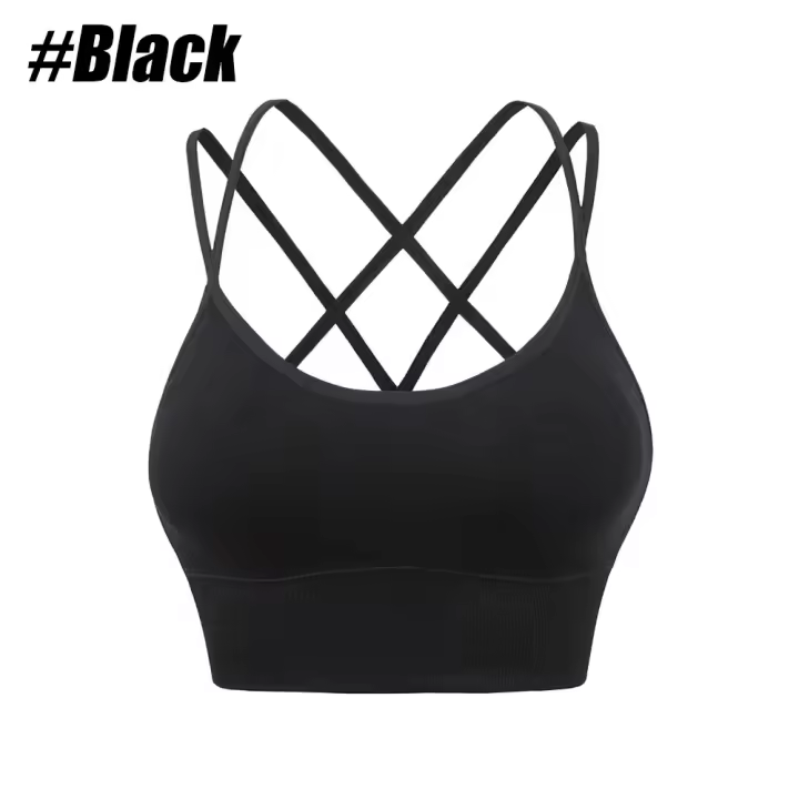 1 unidad de sujetadores deportivos de algodón para mujer, Sujetador deportivo liso con realce para trotar, gimnasio, Sujetador deportivo para mujer, ropa interior para chica, Fitness, correr, Yoga, Top deportivo - 1
