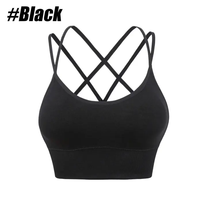 1 unidad de sujetadores deportivos de algodón para mujer, Sujetador deportivo liso con realce para trotar, gimnasio, Sujetador deportivo para mujer, ropa interior para chica, Fitness, correr, Yoga, Top deportivo - 1