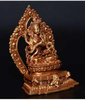 Vajrasattva Nepal hecho a mano tibetano tántrico cobre puro dorado adoración del hogar estatua de Buda adorno de práctica - details 7