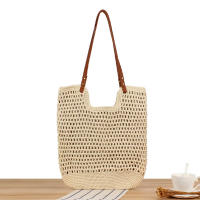 Nuevo Bolso de Hombro Tejido de Algodón 2025 Bolso de Playa con Diseño de Red Ideal para Vacaciones - details 5