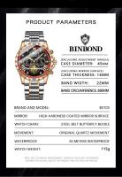 Reloj de Pulsera de Cuarzo de Lujo para Hombres Automático Correa de Acero Dorado - details 7