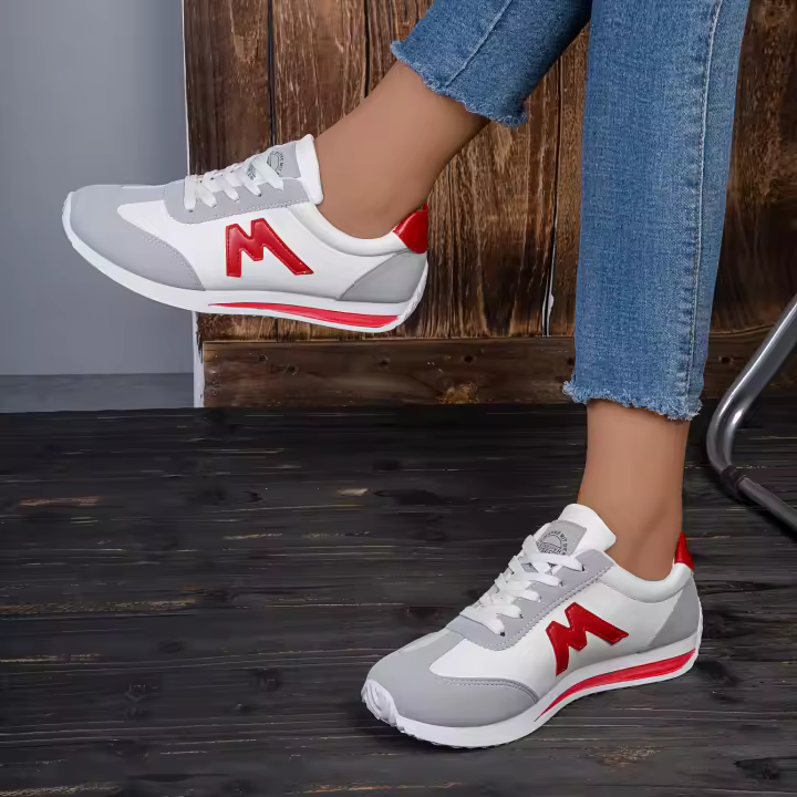Calzado deportivo de mujer de moda, Atos Bos con cordones, transpirable, piel sintética, casual, para correr - 1