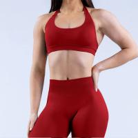 Sujetador deportivo sin costuras para mujer, ropa deportiva de secado rápido con Espalda descubierta, alta elasticidad, a prueba de golpes, para Yoga - details 36