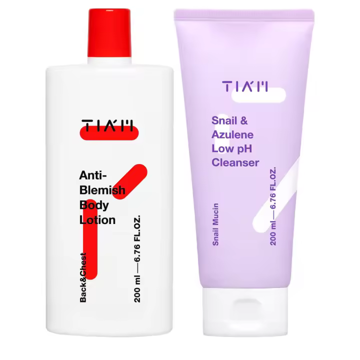 TIAM Balance Duo: Loción aclaradora limpiadora de bajo pH de caracol y azuleno para un cuidado suave de la cara y el cuerpo, set coreano para el cuidado de la piel - 1