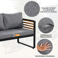 Juego de Exteriores de Jardín Marco de Hierro Galvanizado Mesa de Comedor de 4 Piezas - details 8