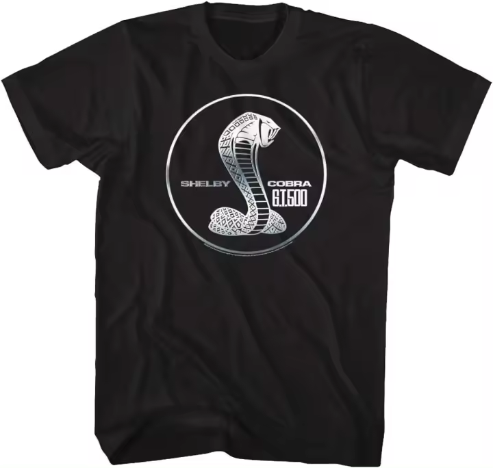 Shelby GT500 camiseta negra de algodón con cuello redondo, camiseta de moda, coche de carreras deportivo americano - 1