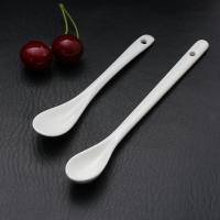 Mini cucharas de porcelana de cerámica para cocina, té, café, azúcar, postre, helado, cubiertos de cerámica, cuchara de mango largo, 1 pieza - details 5