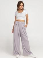 Pantalones de Moda para Mujer de Cintura Alta y Sólida Pantalones Anchos para Primavera Otoño - details 6