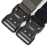 Cinturón táctico militar de nailon para hombre, accesorios de supervivencia para exteriores, hebilla magnética de liberación rápida, color negro - details 4