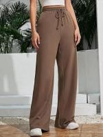 Pantalones de Manga Ancha de Alta Cintura para Mujer Primavera Otoño Pantalones Sueltos de Calidad con Cordón - details 25