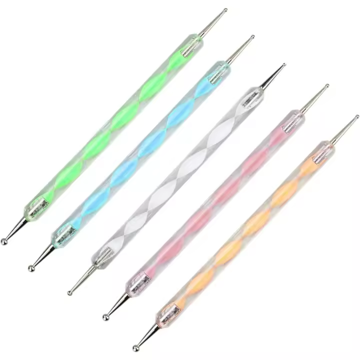 Bolígrafo de doble punta para decoración de uñas, Herramientas de Pintura, 5 piezas - 1