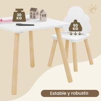 Mesa y sillas redondas de almacenamiento de madera para niños pequeños, mesa infantil de 3 piezas - details 13