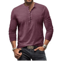 Ropa de hombre Camiseta Slim Fit Manga larga Crew Button Tough Base Top - details 4