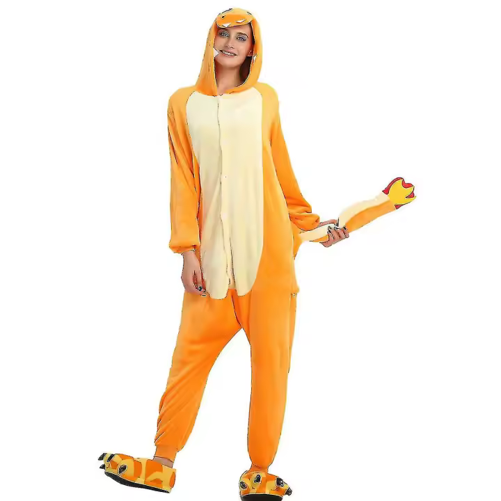 Disfraz de Charizard para adultos y niños, pijama de cuerpo entero, Halloween, Navidad, Kigurumi de una pieza - 1