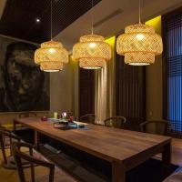 Lámpara colgante de bambú, candelabro de ratán, comedor japonés, casa de té, luz de techo - details 1