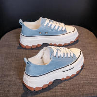 2025 Nuevos Zapatos Casuales de Lona Transpirable con Plataforma para Mujeres Estudiantes Pequeños Blancos - details 3