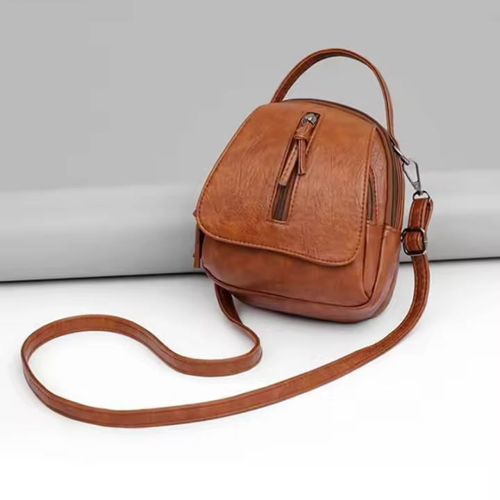 Bolso bandolera vintage informal, pequeño cuero de PU para mujer, bolso para teléfono de diseñador - 1