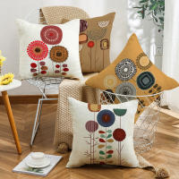 Juego de 4 Fundas decorativas para Sofá, Cojines florales de Lino , para Sofá, Cama, Coche, Hogar, 45x45cm - details 6